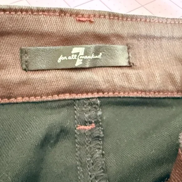 7 for all mankind waxed denim pencil skirt (burgundy - size 28) - Picture 8 of 8